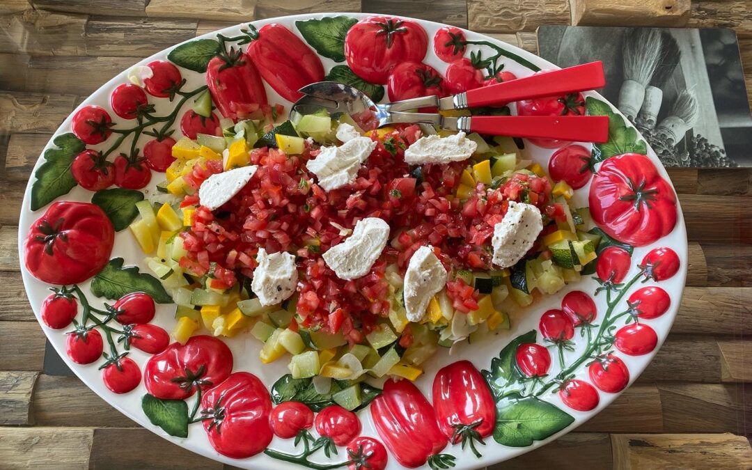 Zomercourgettes met tomaten en ricotta