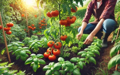 Wat is het voordeel van een basilicumplant onder een tomatenplant te planten?